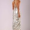 Glam Silver Embroidered Pleated Skirt And Blouse In Lycra With Organza Shrug