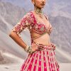 Rani Pink Heavy Embroidered Bridal Lehenga With Two Dupattas