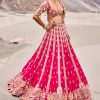Rani Pink Heavy Embroidered Bridal Lehenga With Two Dupattas