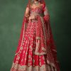 15349-red-raw-silk-hand-embroidered-lehenga-with-net-dupatta-1.jpg Red Raw Silk Hand Embroidered Lehenga With Net Dupatta