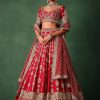 15349-red-raw-silk-hand-embroidered-lehenga-with-net-dupatta-3.jpg Red Raw Silk Hand Embroidered Lehenga With Net Dupatta