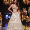Disha Patani In Peach Lehenga Set with Pearl Butti Embroidery And 3D Flowers