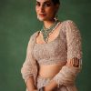 Rose Gold Hand Embroidered Lehenga Set With Dupatta