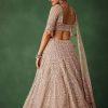 Rose Gold Hand Embroidered Lehenga Set With Dupatta