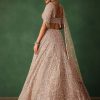 Rose Gold Hand Embroidered Lehenga Set With Dupatta