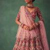 Raw Silk Red Bridal Embroidered Lehenga Set