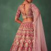 Raw Silk Red Bridal Embroidered Lehenga Set