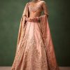 Pink Raw Silk Hand Work Lehenga Choli With Dupatta