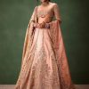 Pink Raw Silk Hand Work Lehenga Choli With Dupatta