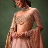 Pink Raw Silk Hand Work Lehenga Choli With Dupatta