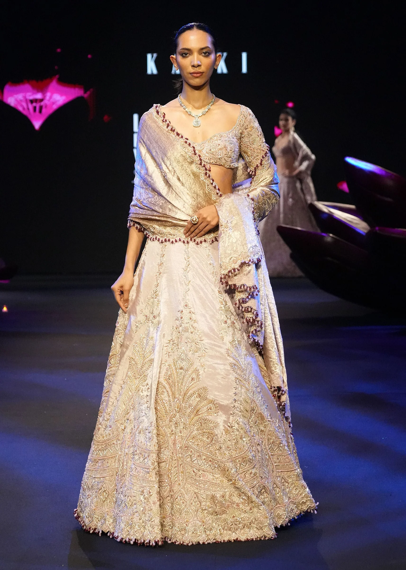 Pink Raw Silk Hand Work Lehenga Choli With Dupatta