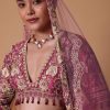 Red Raw Silk Cutdana Lehenga Set With Trail Dupatta