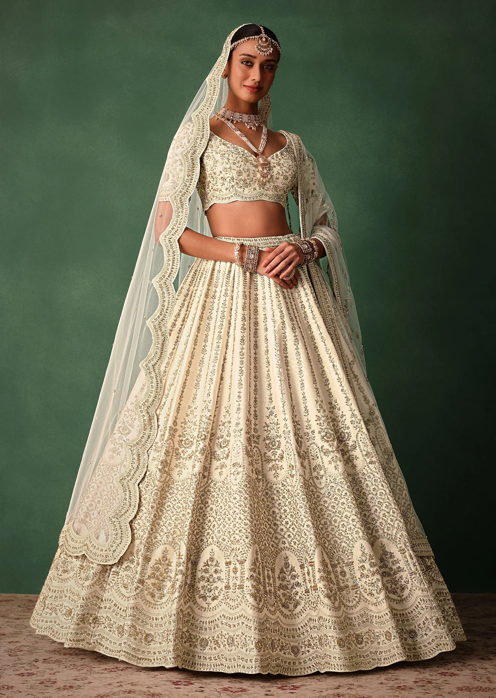 15532-standard-size-us-0-standard-size-us-0-variation-1.webp Ivory Raw Silk Hand Embroidered Lehenga Set In Cutdana Work