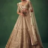 Off White Hand Embroidered Lehenga Set