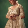 Off White Hand Embroidered Lehenga Set