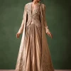 Gold Brocade Jacket And Rushing Skirt Suit