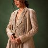 Gold Brocade Jacket And Rushing Skirt Suit