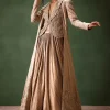 Gold Brocade Jacket And Rushing Skirt Suit