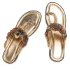 Gold Multicolour Stone Kolhapuri