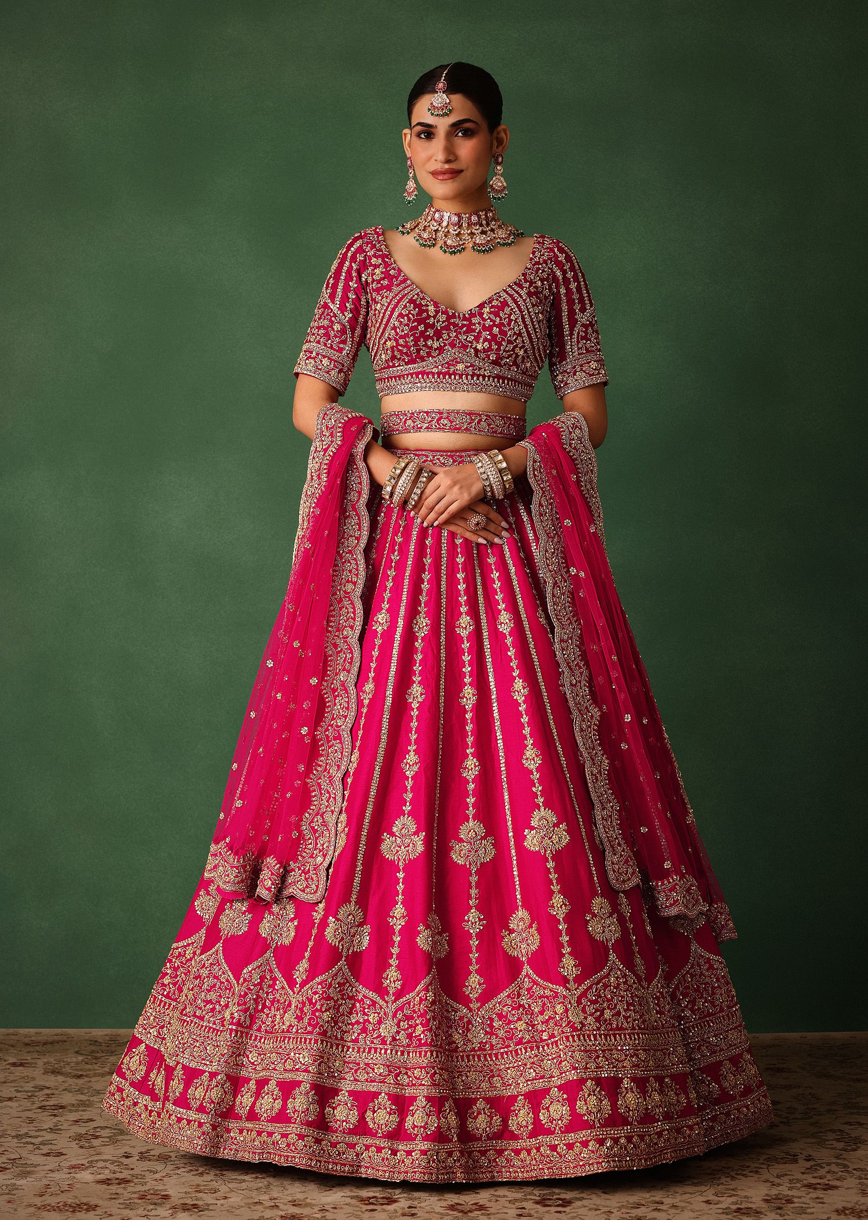 15612-cherry-red-hand-embroidered-raw-silk-lehenga-set-with-dupatta-1.jpg Cherry Red Hand Embroidered Raw Silk Lehenga Set With Dupatta