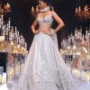 Beige Silk Lehenga Set With Zardozi Work And Cutdana Embroidery