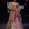 Maroon Raw Silk Lotus Embroidered Kali Lehenga Dupatta Set