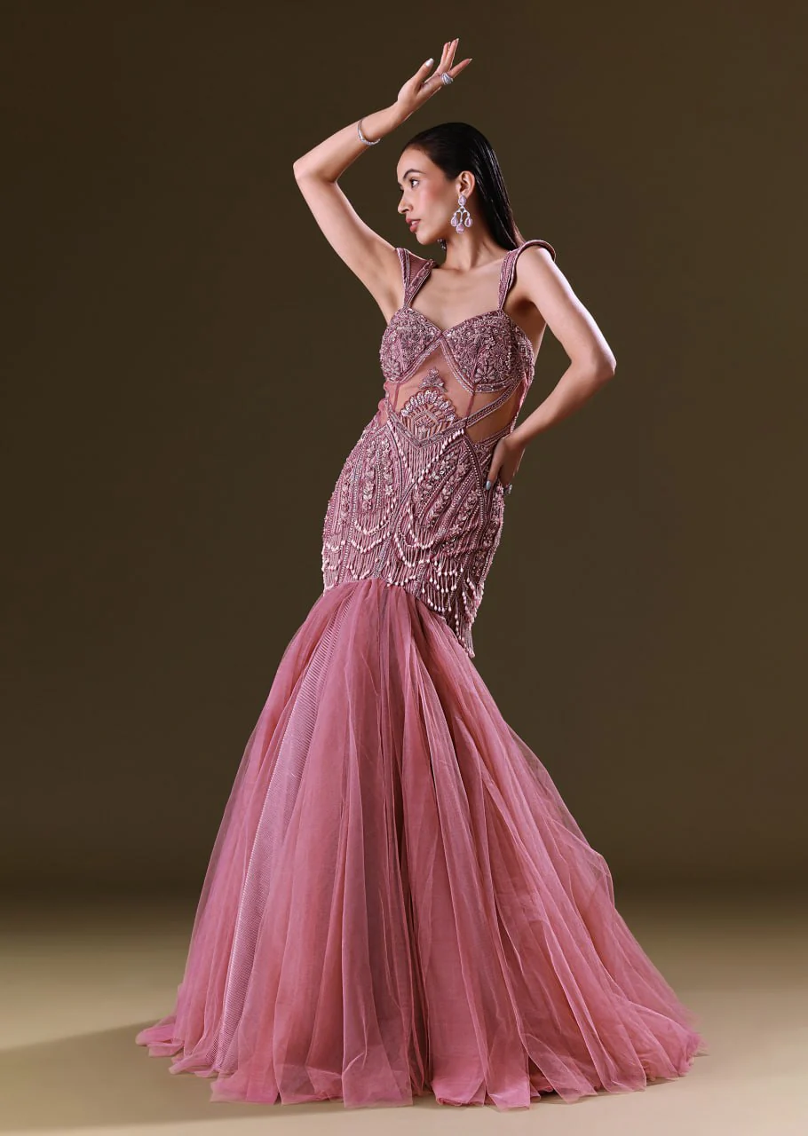 15912-mauve-mermaid-fit-gown-with-tassel-detailing-and-gathering-at-bottom-1.webp Mauve Mermaid Fit Gown With Tassel Detailing And Gathering At Bottom