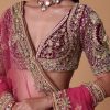 Red Velvet Raw Silk 16 Kali Zardosi Lehenga With Pearl Blouse Set