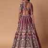 Red Velvet Raw Silk 16 Kali Zardosi Lehenga With Pearl Blouse Set