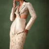 Silver Banarasi Brocade Jacket Lehenga Set