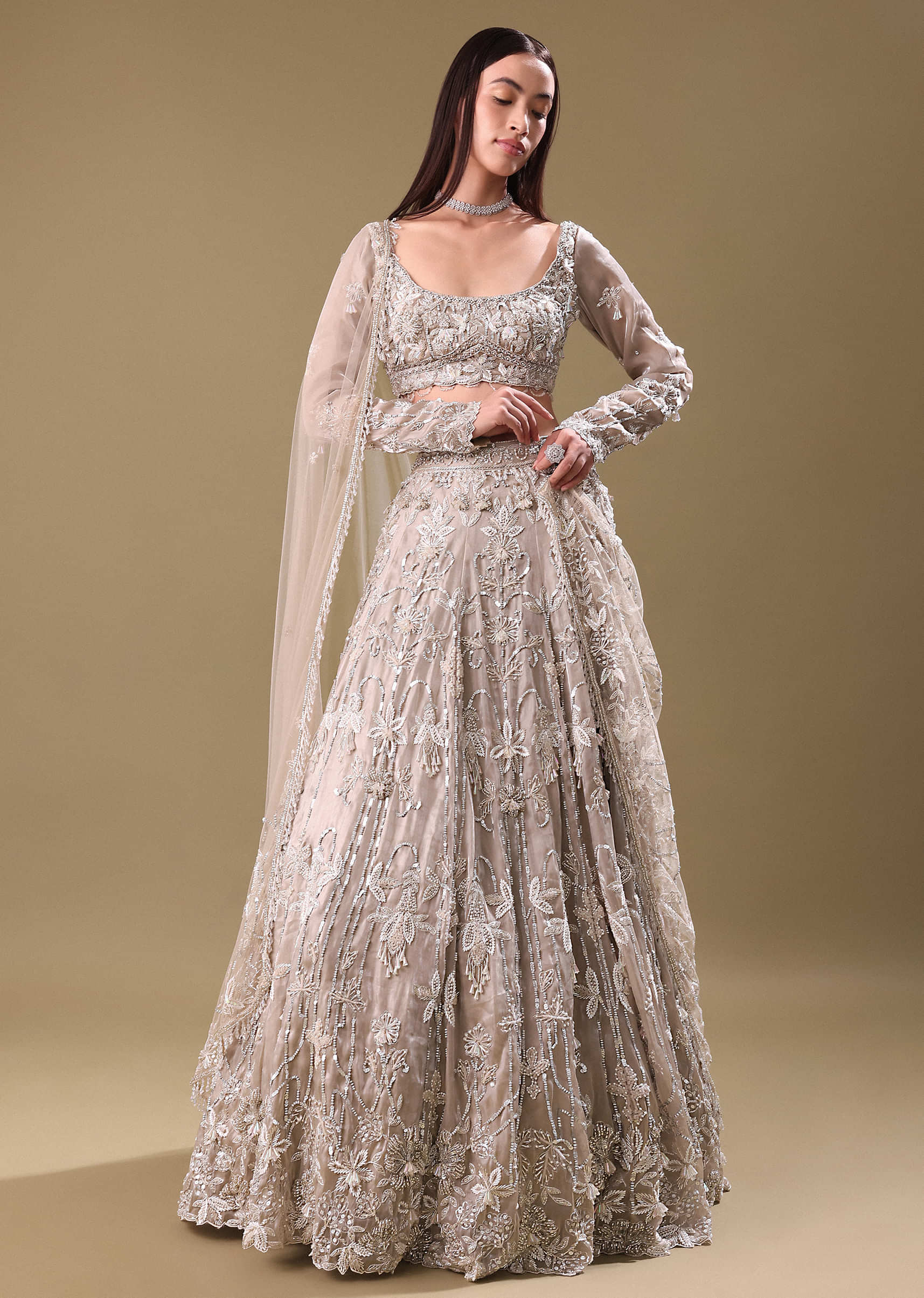 16065-white-oyester-hand-embroidered-lehenga-and-blouse-set-1.jpg White Oyester Hand Embroidered Lehenga And Blouse Set