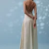 Pearl White Satin Indowestern Embroidered Jumpsuit With Net Shrug
