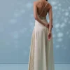Pearl White Satin Indowestern Embroidered Jumpsuit With Net Shrug