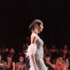 Beige Fish-Cut Gown With 3D Feathers And Floral Motif Embroidery