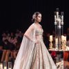 Beige Bridal Lehenga Set In Raw Silk With Jaal Embroidery And Pearl Tassels