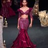 Peach Zardosi Lehenga With Dramatic Net Sleeves Blouse