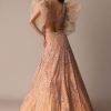 Peach Zardosi Lehenga With Dramatic Net Sleeves Blouse