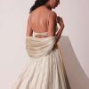 Glam Silver Embroidered Lehenga Set In Organza