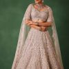 Beige Hand Embroidered Floral Lehenga With Blouse And Dupatta