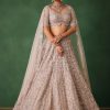 Beige Hand Embroidered Floral Lehenga With Blouse And Dupatta