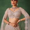 Beige Hand Embroidered Floral Lehenga With Blouse And Dupatta