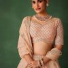 16266-peach-hand-embroidered-raw-silk-lehenga-set-with-butti-work-5.jpg Peach Hand Embroidered Raw Silk Lehenga Set With Butti Work
