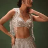Silver Embroidered Lehenga With Blouse And Jacket