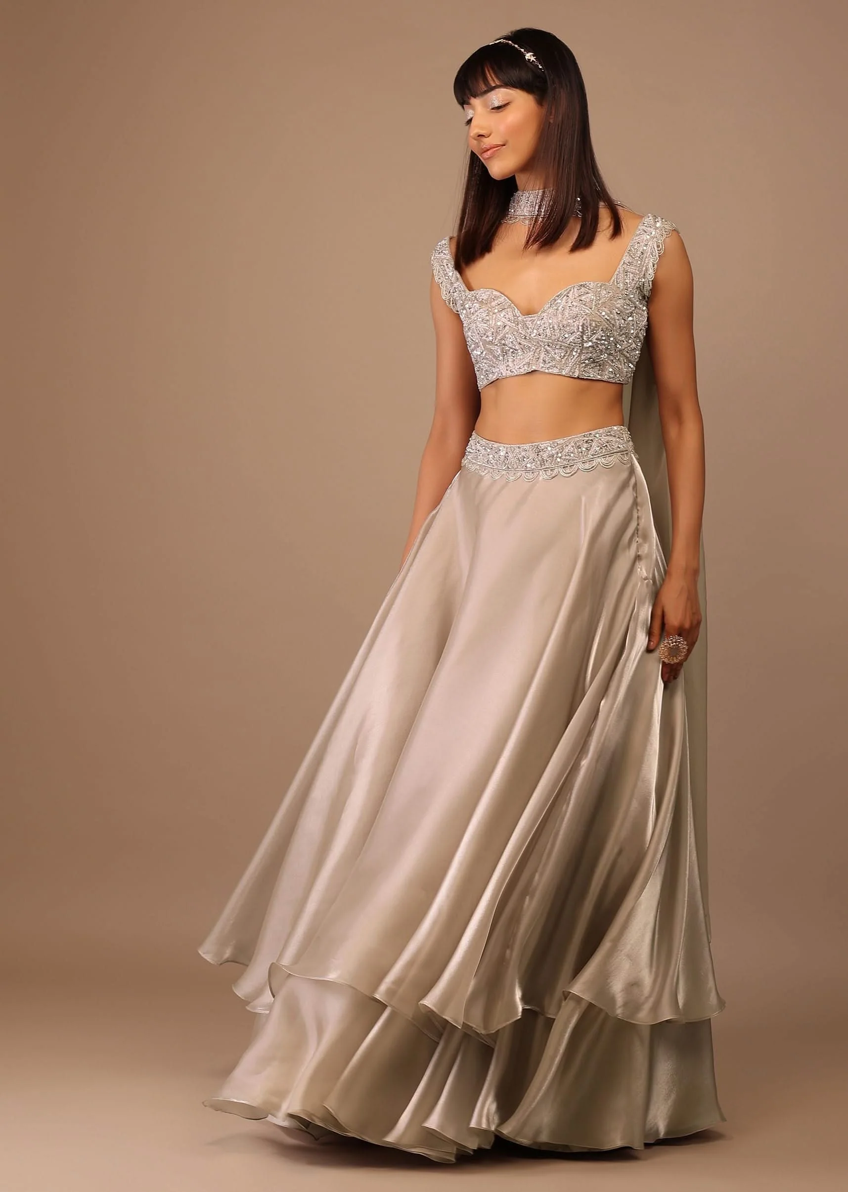 1638-oyster-organza-layered-skirt-with-sleeveless-hand-embroidered-crop-top-1.webp Oyster Organza Layered Skirt With Sleeveless Hand Embroidered Crop Top