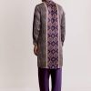 Silk Ajrakh Printed Kurta Set In Purple