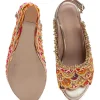 Multicolour Scalloped Embroidered Wedges