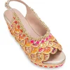 Multicolour Scalloped Embroidered Wedges