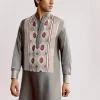 Ajrakh Printed Silk Kurta Set In Silk