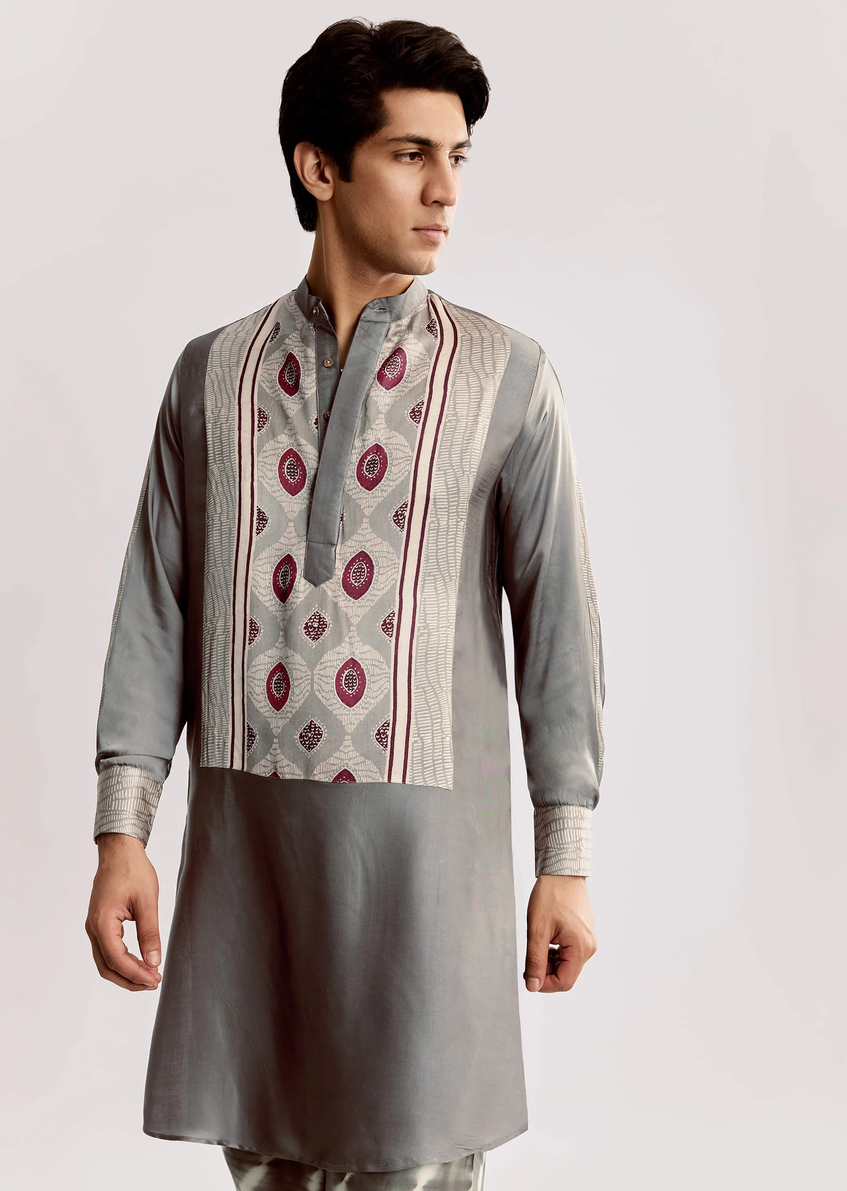 16425-38-38-variation-1.webp Ajrakh Printed Silk Kurta Set In Silk