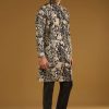 Black Silk Kurta Set For Men With Mirror Work
